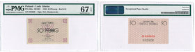 Banknotes
POLSKA/ POLAND/ POLEN / PAPER MONEY / BANKNOTE

Litzmannstadt Ghetto 50 fennig 1940 PMG 67 EPQ (MAX) 
Odmiana z czerwonym numeratorem.Z ...
