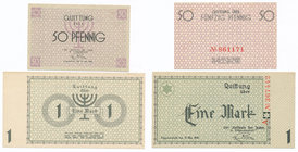 Banknotes
POLSKA/ POLAND/ POLEN / PAPER MONEY / BANKNOTE

Litzmannstadt Ghetto. 50 fennig i 1 marka 1940 seria A - group 2 pieces 
50 fenigów 1940...
