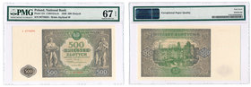 Banknotes
POLSKA/ POLAND/ POLEN / PAPER MONEY / BANKNOTE

500 zlotych 1946 seria I PMG 67 EPQ (MAX) - RARITY R4 
Najwyższa nota gradingowa PMG 67 ...