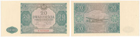 Banknotes
POLSKA/ POLAND/ POLEN / PAPER MONEY / BANKNOTE

20 zlotych 1946, seria B 
Piękny egzemplarz i rzadki w takim stanie zachowania, brak zła...