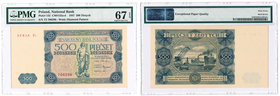Banknotes
POLSKA/ POLAND/ POLEN / PAPER MONEY / BANKNOTE

500 zlotych 1947 seria T2 PMG 67 EPQ (2 MAX) - RARITY R4 
Banknot w gradingu PMG z drugą...