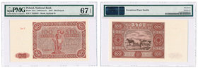 Banknotes
POLSKA/ POLAND/ POLEN / PAPER MONEY / BANKNOTE

100 zlotych 1947 seria F PMG 67 EPQ (MAX) - RARITY R4 
Najwyższa nota gradingowa na świe...