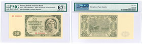 Banknotes
POLSKA/ POLAND/ POLEN / PAPER MONEY / BANKNOTE

50 zlotych 1948 seria EH PMG 67 EPQ (2 MAX) 
Piękny egzemplarz w gradingu z drugą najwyż...