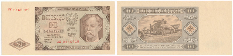 Banknotes
POLSKA/ POLAND/ POLEN / PAPER MONEY / BANKNOTE

10 zlotych 1948, se...