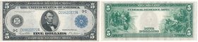 Banknotes
POLSKA/ POLAND/ POLEN / PAPER MONEY / BANKNOTE

USA. 5 dollars 1914 seria CA 
Podpisy White, MellonBanknot trzykrotnie złamany. RzadkiFr...
