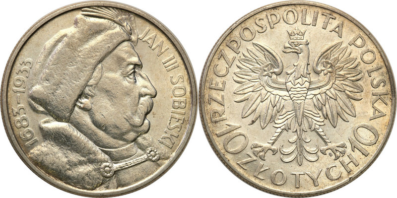 Poland II Republic 
POLSKA / POLAND / POLEN

II RP. 10 zlotych 1933 Sobieski ...