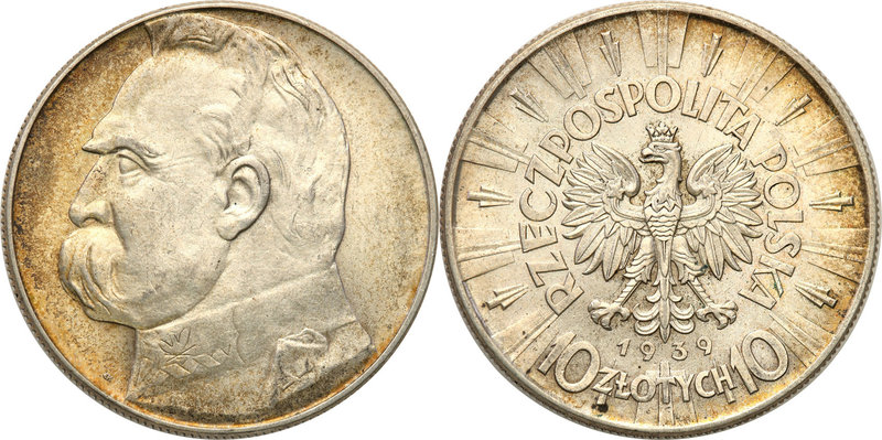 Poland II Republic 
POLSKA / POLAND / POLEN

II RP. 10 zlotych 1939 Pilsudski...