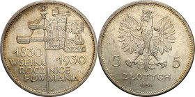 Poland II Republic 
POLSKA / POLAND / POLEN

II RP. 5 zlotych 1930 Sztandar 
Mimicznej świeżości rewers, mikroryski na awersie. Delikatna patyna. ...