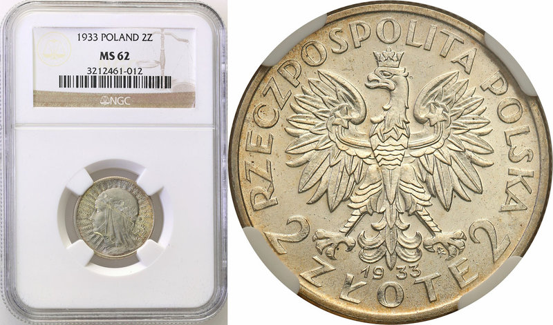 Poland II Republic 
POLSKA / POLAND / POLEN

II RP. 2 zlote 1933 Women Head N...
