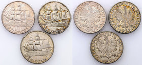 Poland II Republic 
POLSKA / POLAND / POLEN

II RP. 5 zlotych 1936 Sailing ship, group 3 pieces 
Ładne egzemplarz. Patyna.Parchimowicz 119; Fische...