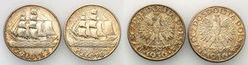Poland II Republic 
POLSKA / POLAND / POLEN

II RP. 2 zlote 1936 Sailing ship, group pieces 
Menniczej świeżości egzemplarze. Piękny połysk, kolor...