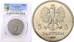 Probe coins of the Second Polish Republic
POLSKA / POLAND / POLENII RP. PROBA / PATTERN

PROBE. (ESSAI) Nickel 5 zlotych 1928 Nike PCGS SP63 (MAX) ...