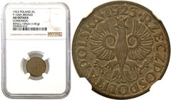 Probe coins of the Second Polish Republic
POLSKA / POLAND / POLENII RP. PROBA / PATTERN

II RP. PROBE bronze 2 grosze 1923 NGC AU 
 Ekstremalnie r...