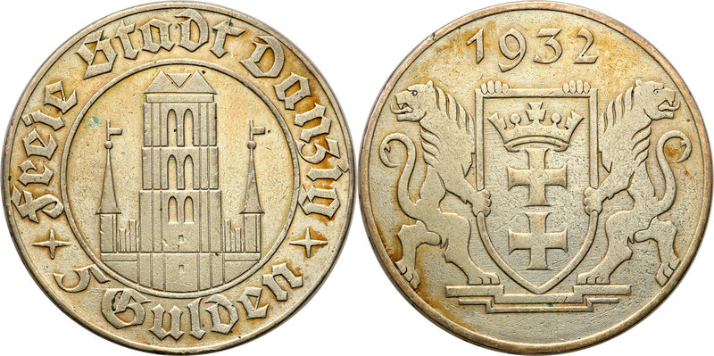 Danzig 
POLSKA / POLAND / POLEN

Wolne Miasto Gdańsk/Danzig. 5 guldenów 1932 ...