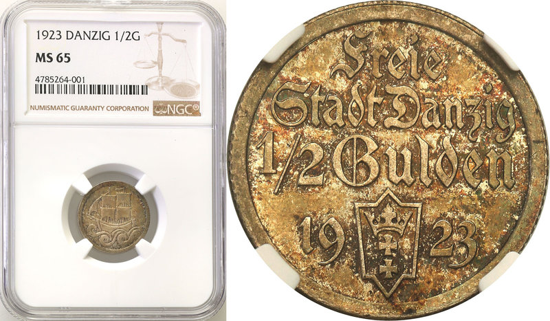 Danzig 
POLSKA / POLAND / POLEN

Wolne Miasto Gdańsk/Danzig. 1/2 Guldena 1923...
