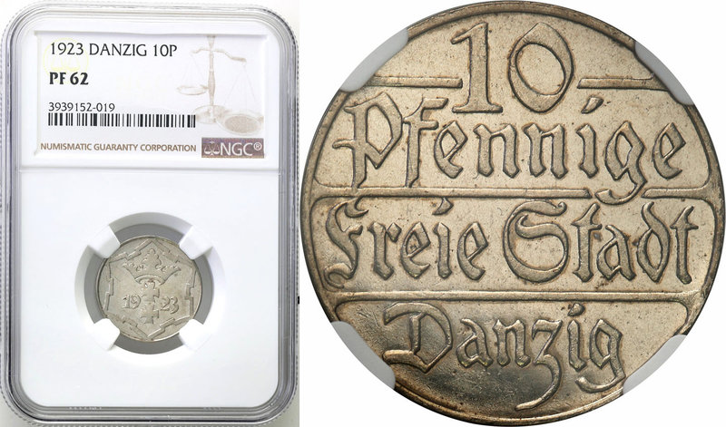 Danzig 
POLSKA / POLAND / POLEN

Wolne Miasto Gdasńsk. 10 fenig (pfenig) 1923...
