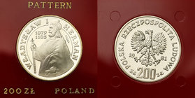 Probe coins Polish People Republic (PRL)
POLSKA / POLAND / POLEN / PATTERN

PRL. PROBE SILVER 200 zlotych 1981 Władysław Herman, półpostać 
Mennic...