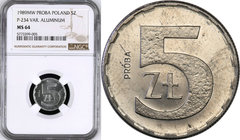 Probe coins Polish People Republic (PRL)
POLSKA / POLAND / POLEN / PATTERN

PRL PROBE aluminum 5 zlotych 1989 NGC MS64 (MAX) 
Najwyższa nota gradi...
