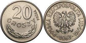 Collection - Nickel Probe Coins
POLSKA / POLAND / POLEN / PATTERN

PRL. PROBE Nickel 20 groszy 1963 
Piękny egzemplarz.Fischer P 057
Waga/Weight:...