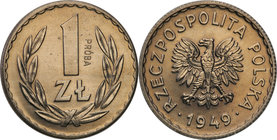 Collection - Nickel Probe Coins
POLSKA / POLAND / POLEN / PATTERN

PRL. PROBE Nickel 1 zloty 1949 
Piękny, menniczy egzemplarz.Fischer P 064
Waga...