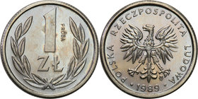 Collection - Nickel Probe Coins
POLSKA / POLAND / POLEN / PATTERN

III RP. PROBE Nickel 1 zloty 1989 
Piękny, menniczy egzemplarz.Fischer P 071
W...