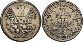 Collection - Nickel Probe Coins
POLSKA / POLAND / POLEN / PATTERN

PRL. PROBE Nickel 2 zlote Jagody 1959 
Piękny, menniczy egzemplarz. Poszukiwana...