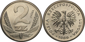 Collection - Nickel Probe Coins
POLSKA / POLAND / POLEN / PATTERN

PRL. PROBE Nickel 2 zlote 1986 
Piękny, menniczy egzemplarz.Fischer P 074
Waga...
