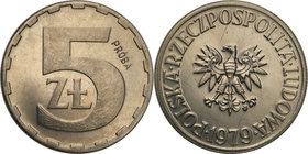 Collection - Nickel Probe Coins
POLSKA / POLAND / POLEN / PATTERN

PRL. PROBE Nickel 5 zlotych 1979 
Piękny, menniczy egzemplarz.Fischer P081
Wag...