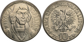 Collection - Nickel Probe Coins
POLSKA / POLAND / POLEN / PATTERN

PRL. PROBE Nickel 10 zlotych 1959 Kopernik 
Piękny, menniczy egzemplarz.Fischer...