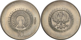Collection - Nickel Probe Coins
POLSKA / POLAND / POLEN / PATTERN

PRL. PROBE Nickel 10 zlotych 1968 25 lat PRL 
Piękny egzemplarz.Fischer P 111 ...