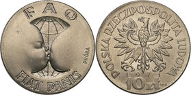 Collection - Nickel Probe Coins
POLSKA / POLAND / POLEN / PATTERN

PRL. PROBE Nickel 10 zlotych 1971 FAO fiat panis 
Piękny egzemplarz, drobne rys...