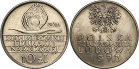 Collection - Nickel Probe Coins
POLSKA / POLAND / POLEN / PATTERN

PRL. PROBE Nickel 10 zlotych 1973 Komisja Edukacji 
Piękny egzemplarz.Fischer P...