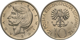 Collection - Nickel Probe Coins
POLSKA / POLAND / POLEN / PATTERN

PRL. PROBE Nickel 10 zlotych 1974 Mickiewiczl 10 zlotych 1974 Mickiewicz 
Piękn...