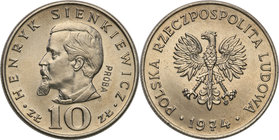 Collection - Nickel Probe Coins
POLSKA / POLAND / POLEN / PATTERN

PRL. PROBE Nickel 10 zlotych 1974 Sienkiewicz 
Piękny egzemplarz.Fischer P 127...