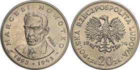 Collection - Nickel Probe Coins
POLSKA / POLAND / POLEN / PATTERN

PRL. PROBE Nickel 20 zlotych 1974 Nowotko 
Piękny egzemplarz.Fischer P 140
Wag...