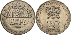 Collection - Nickel Probe Coins
POLSKA / POLAND / POLEN / PATTERN

PRL. PROBE Nickel 20 zlotych 1974 XXV lat RWPG (wklęsły) 
Piękny egzemplarz.Fis...