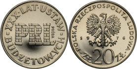 Collection - Nickel Probe Coins
POLSKA / POLAND / POLEN / PATTERN

PRL. PROBE Nickel 20 zlotych 1976 Ustawy Budżetowe 
Piękny egzemplarzFischer P ...