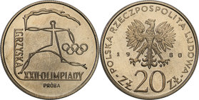 Collection - Nickel Probe Coins
POLSKA / POLAND / POLEN / PATTERN

PRL. PROBE Nickel 20 zlotych 1980 Igrzyska XXII Olimpiady 
Piękny egzemplarz.Fi...
