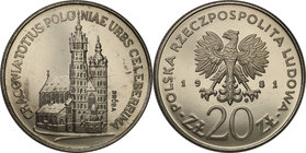 Collection - Nickel Probe Coins
POLSKA / POLAND / POLEN / PATTERN

PRL. PROBE Nickel 20 zlotych 1981 Church Mariacki 
Piękny egzemplarz.Fischer P ...