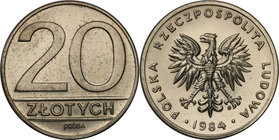 Collection - Nickel Probe Coins
POLSKA / POLAND / POLEN / PATTERN

PRL. PROBE Nickel 20 zlotych 1984 nominał 
 Piękny egzemplarz.Fischer P 160
Wa...