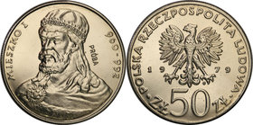 Collection - Nickel Probe Coins
POLSKA / POLAND / POLEN / PATTERN

PRL. PROBE Nickel 50 zlotych 1979 Mieszko I - popiersie 
Piękny egzemplarz.Fisc...