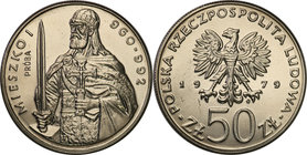 Collection - Nickel Probe Coins
POLSKA / POLAND / POLEN / PATTERN

PRL. PROBE Nickel 50 zlotych 1979 Mieszko I - półpostać 
Piękny egzemplarz.Fisc...