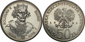Collection - Nickel Probe Coins
POLSKA / POLAND / POLEN / PATTERN

PRL. PROBE Nickel 50 zlotych 1981 Bolesław Śmiały 
Piękny egzemplarz, zadrapani...