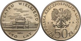 Collection - Nickel Probe Coins
POLSKA / POLAND / POLEN / PATTERN

PRL. PROBE Nickel 50 zlotych 1983 Teatr Wielki 
Piękny egzemplarz.Fischer P 176...