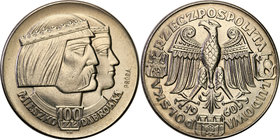 Collection - Nickel Probe Coins
POLSKA / POLAND / POLEN / PATTERN

PRL. PROBE Nickel 100 zlotych 1960 Mieszko i Dąbrówka 
 Nominał pod głowami. Or...
