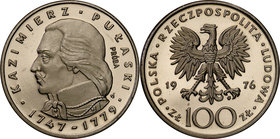 Collection - Nickel Probe Coins
POLSKA / POLAND / POLEN / PATTERN

PRL. PROBE Nickel 100 zlotych 1976 Kazimierz Pułaski 
Piękny egzemplarz.Fischer...