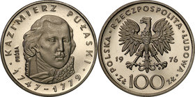 Collection - Nickel Probe Coins
POLSKA / POLAND / POLEN / PATTERN

PRL. PROBE Nickel 100 zlotych 1976 Kazimierz Pułaski 
Piękny egzemplarz.Fischer...