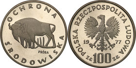 Collection - Nickel Probe Coins
POLSKA / POLAND / POLEN / PATTERN

PRL. PROBE Nickel 100 zlotych 1977 Żubr 
Piękny egzemplarz.Fischer P 204
Waga/...