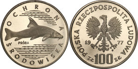 Collection - Nickel Probe Coins
POLSKA / POLAND / POLEN / PATTERN

PRL. PROBE Nickel 100 zlotych 1977 Ryba 
Piękny egzemplarz.Fischer P 205
Waga/...