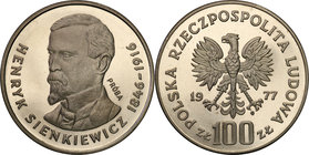 Collection - Nickel Probe Coins
POLSKA / POLAND / POLEN / PATTERN

PRL. PROBE Nickel 100 zlotych 1977 Sienkiewicz 
Piękny egzemplarz.Fischer P 207...